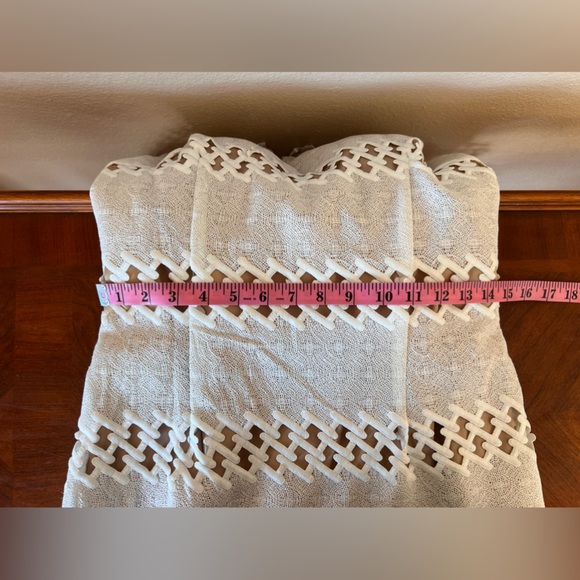 Alberto Makali Cream Off The Shoulder Sheer Lace Dress Size 6 - Picture 13 of 15